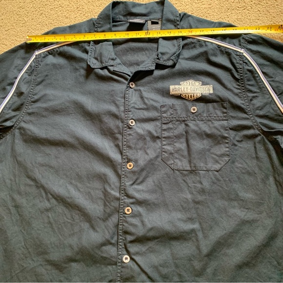 Harley Davidson Mechanic Shirt Mens Sz XXL Black Short Sleeve Button Up - Picture 6 of 14